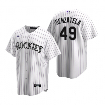 Men's Nike Colorado Rockies #49 Antonio Senzatela White Home Stitched Baseball Jersey