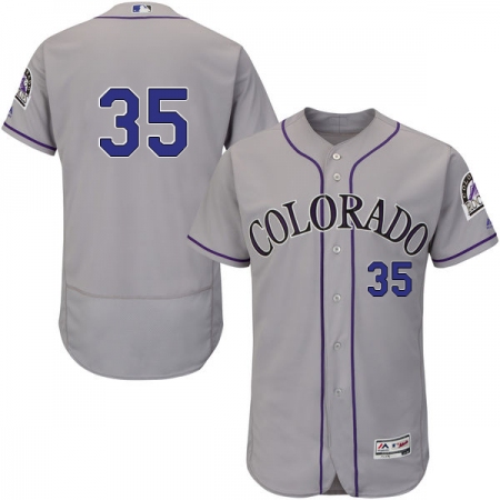 Men's Majestic Colorado Rockies #35 Chad Bettis Grey Flexbase Authentic Collection MLB Jersey