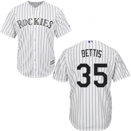 Youth Majestic Colorado Rockies #35 Chad Bettis Authentic White Home Cool Base MLB Jersey