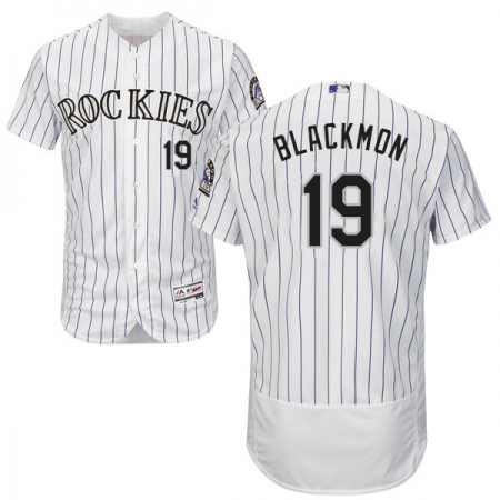 Men's Charlie Blackmon Colorado Rockies Authentic White Flexbase Collection  Jersey by Majestic