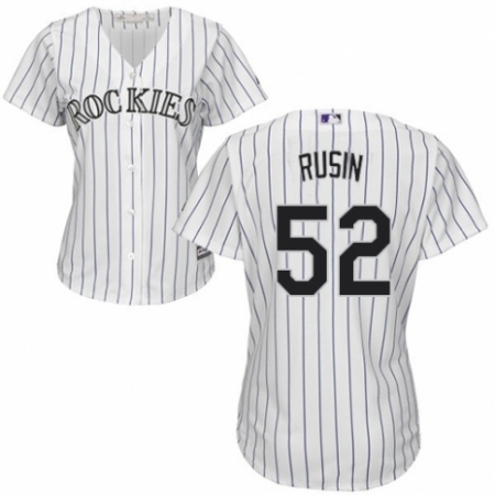 Women's Majestic Colorado Rockies #52 Chris Rusin Replica White Home Cool Base MLB Jersey