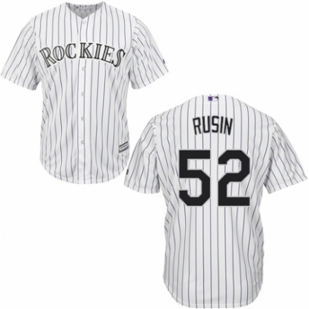 Youth Majestic Colorado Rockies #52 Chris Rusin Authentic White Home Cool Base MLB Jersey