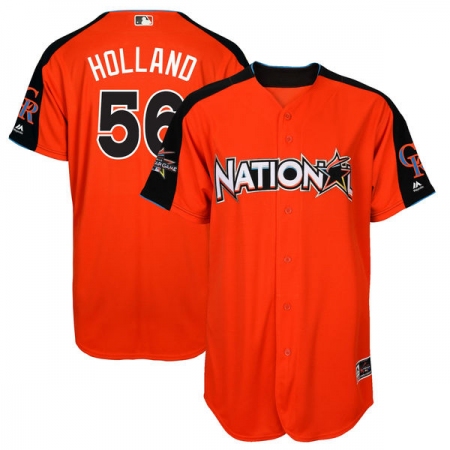 Youth Majestic Colorado Rockies #56 Greg Holland Authentic Orange National League 2017 MLB All-Star MLB Jersey