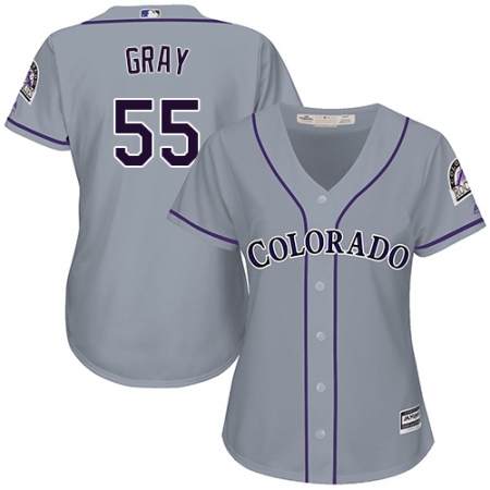 Women's Majestic Colorado Rockies #55 Jon Gray Authentic Grey Road Cool Base MLB Jersey