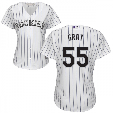 Women's Majestic Colorado Rockies #55 Jon Gray Replica White Home Cool Base MLB Jersey