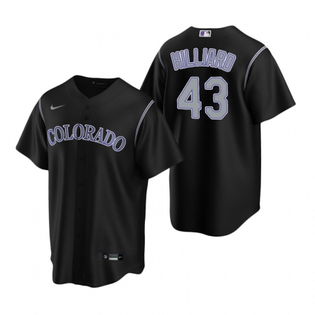 Men's Nike Colorado Rockies #43 Sam Hilliard Black Alternate Stitched Baseball Jersey