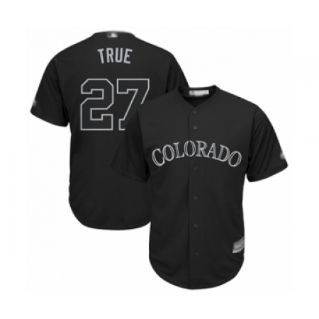 Men's Colorado Rockies #27 Trevor Story True Authentic Black 2019 Players Weekend Baseball Jersey